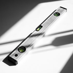 1 metre aluminium spirit level ruler on a white background