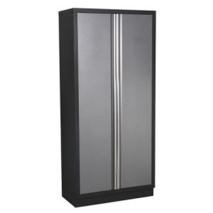 Sealey APMS56 full height grey two-door garage storage cabinet on a white background